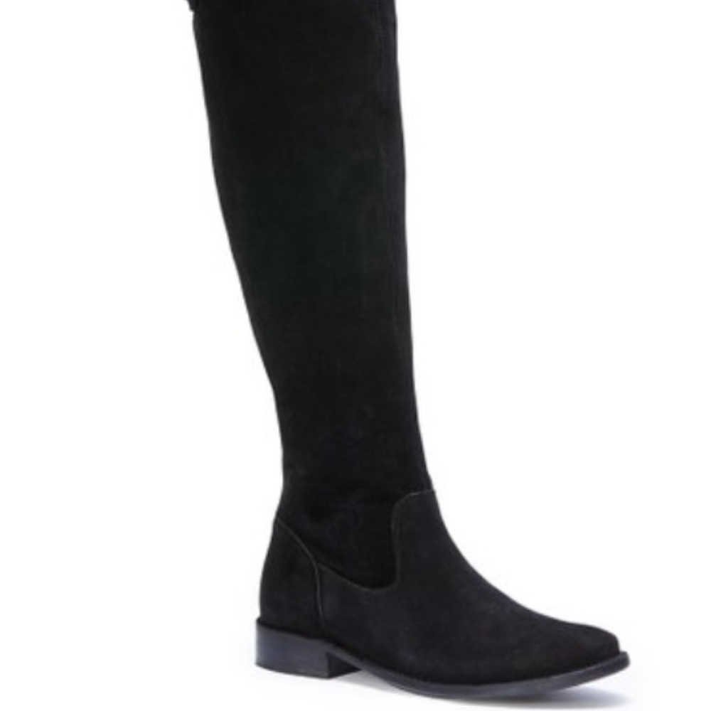 Frye Shirley Black Suede Over The Knee Boots 7.5